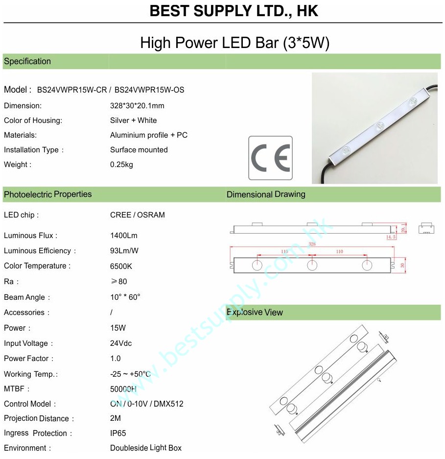 High Power 5W-3 LED Bar